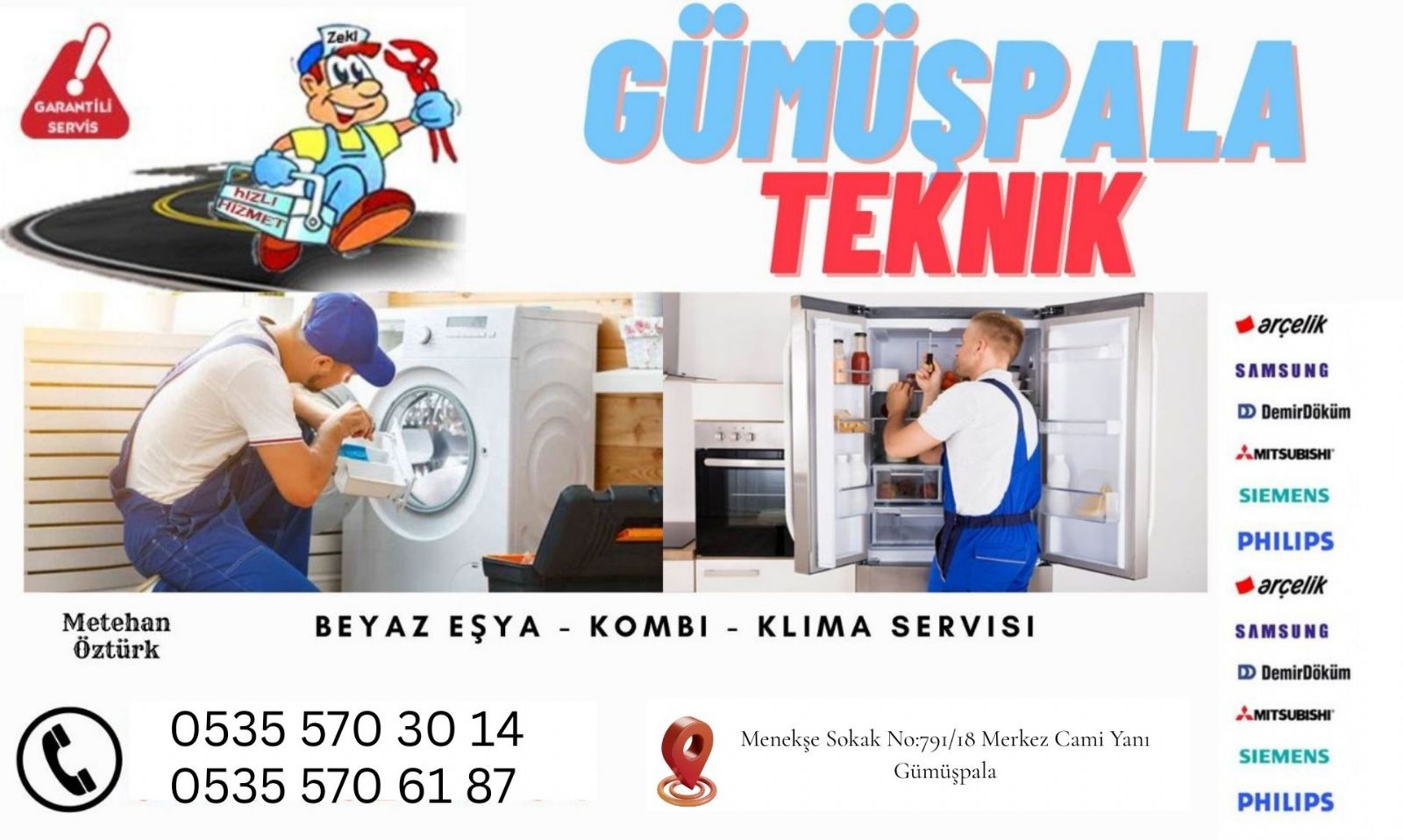 Gümüşpala Arçelik Beyaz Eşya Servisi